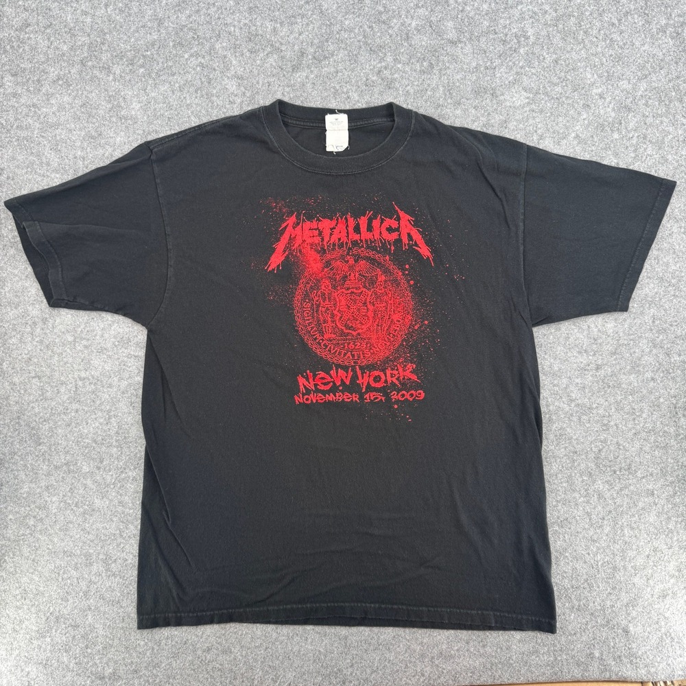 Vtg Metallica Show Your Scars Tour T Shirt Men's XL Black Puerto Rico 2009